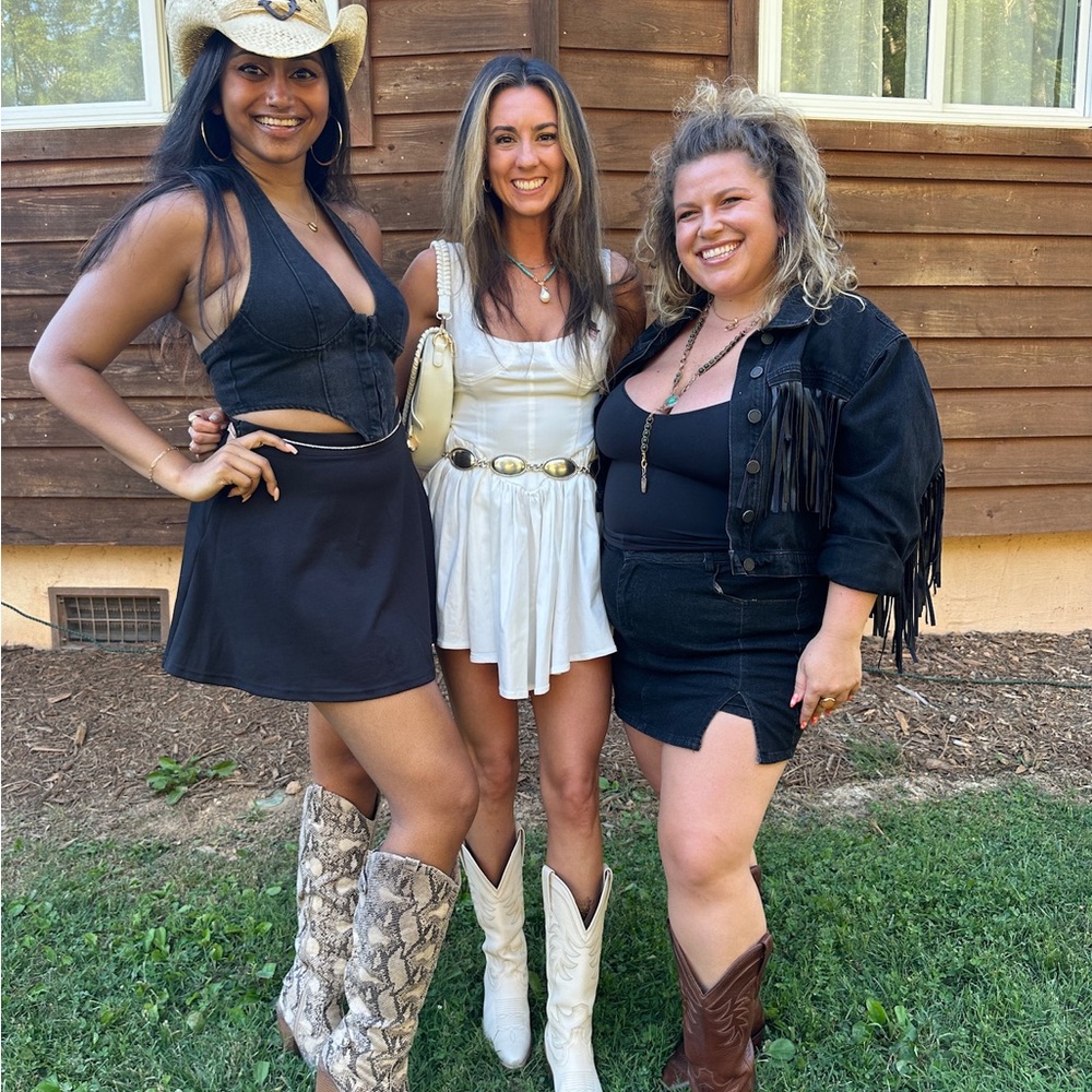 White Western Corset Mini Dress